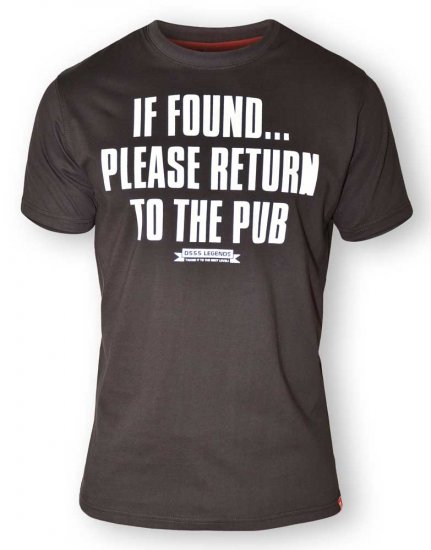D555 SIMON 'Return To The Pub' Crew Neck T-Shirt Black - Marškinėliai - Marškinėliai - 2XL-14XL