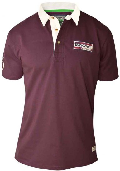 D555 NASH Short Sleeve Rugby Shirt Burgundy - Polo marškinėliai - Polo marškinėliai - 2XL-8XL