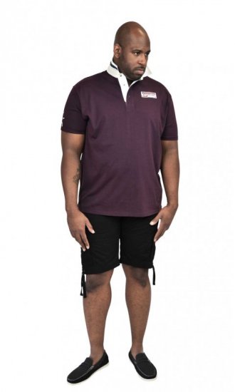 D555 NASH Short Sleeve Rugby Shirt Burgundy - Polo marškinėliai - Polo marškinėliai - 2XL-8XL