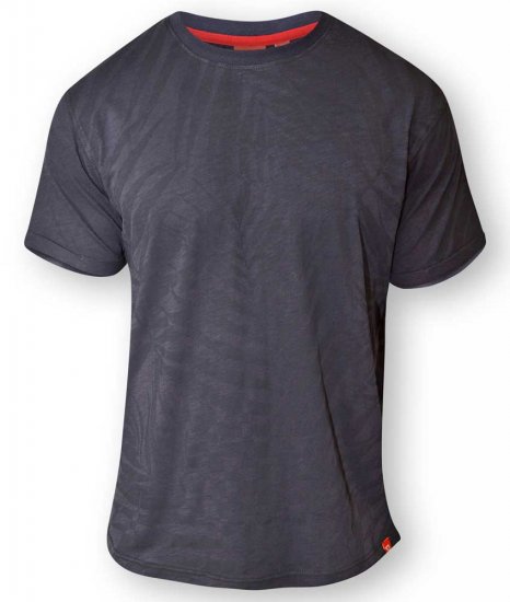 D555 ADAM Allover Leaf Print T-Shirt Navy - Marškinėliai - Marškinėliai - 2XL-14XL