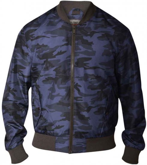 D555 CAMO Lined Camouflage Bomber Jacket Navy - Didelės vyriškos striukės - Didelės vyriškos striukės