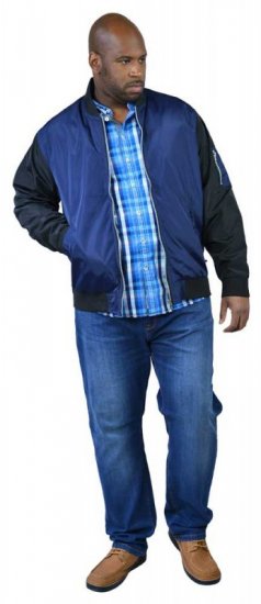 D555 LOUIS Lined Bomber Jacket Navy/Black - Didelės vyriškos striukės - Didelės vyriškos striukės