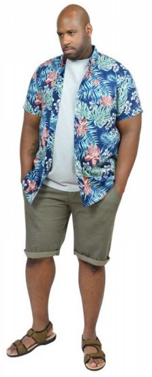 D555 ENRIQUE Short Sleeve Hawaiian Leaf Shirt & T-shirt Combo - Marškiniai - Marškiniai - 2XL-8XL