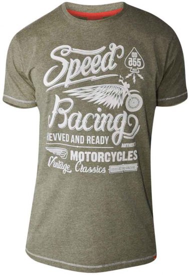 D555 CORTEZ Speed Racing T-Shirt Khaki - Marškinėliai - Marškinėliai - 2XL-14XL
