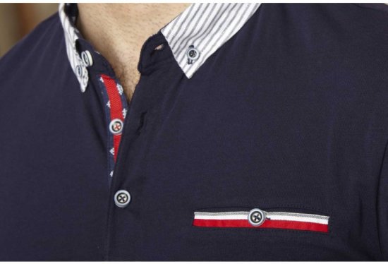 D555 GARFIELD Short Sleeve Stretch Polo Shirt Navy - Polo marškinėliai - Polo marškinėliai - 2XL-8XL