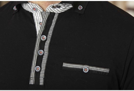 D555 SWANN Short Sleeve Stretch Polo Black - Polo marškinėliai - Polo marškinėliai - 2XL-8XL