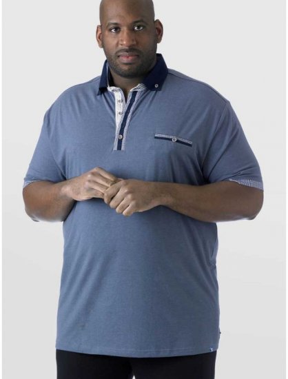 D555 SWANN Short Sleeve Stretch Polo Denim Melange - Polo marškinėliai - Polo marškinėliai - 2XL-8XL