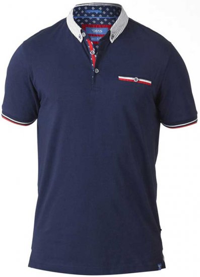 D555 GARFIELD Short Sleeve Stretch Polo Shirt Navy - Polo marškinėliai - Polo marškinėliai - 2XL-8XL