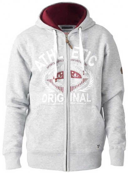 D555 Gabriel Athletic Zip Hoodie Grey - Megztiniai ir džemperiai - Megztiniai ir Džemperiai - 2XL-14XL