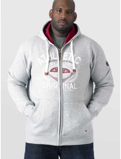 D555 Gabriel Athletic Zip Hoodie Grey - Megztiniai ir džemperiai - Megztiniai ir Džemperiai - 2XL-14XL