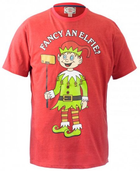 D555 Fancy an Elfie T-shirt Red - Marškinėliai - Marškinėliai - 2XL-14XL