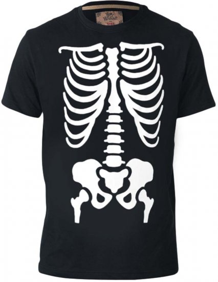 D555 Scary Halloween Skeleton T-shirt Black - Marškinėliai - Marškinėliai - 2XL-14XL