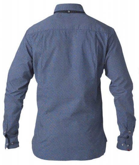 D555 Scott LS Printed Shirt Blue - Marškiniai - Marškiniai - 2XL-8XL
