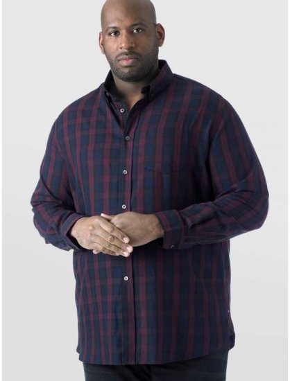 D555 Nixon LS Shirt Navy/Wine - Marškiniai - Marškiniai - 2XL-8XL