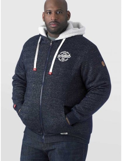 D555 Hulk Fur Lined Zipper Hood Navy - Megztiniai ir džemperiai - Megztiniai ir Džemperiai - 2XL-14XL