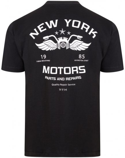 Kam Jeans 5106 NY Motors T-shirt Black - Marškinėliai - Marškinėliai - 2XL-14XL