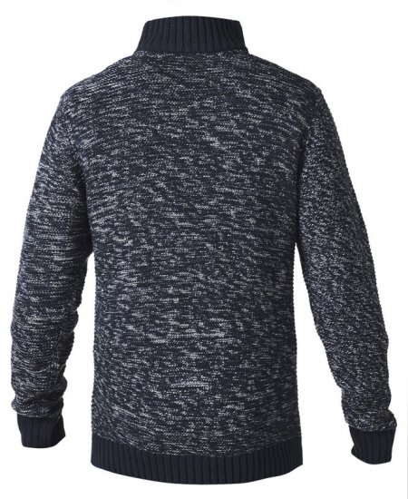 D555 REMINGTON Sweater With Woven Zipper Chest Pocket Navy/Grey - Megztiniai ir džemperiai - Megztiniai ir Džemperiai - 2XL-14XL