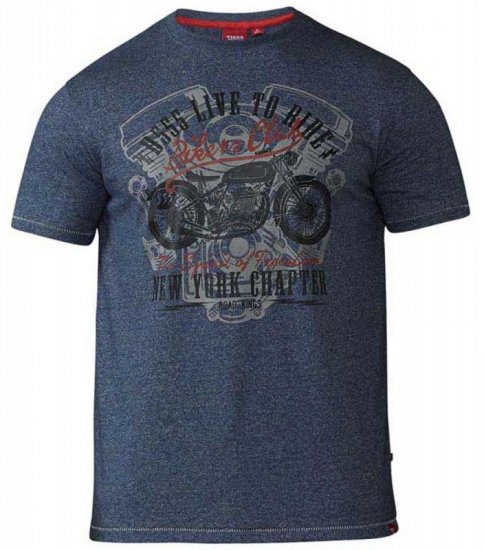 D555 Bradley T-shirt Blue - Marškinėliai - Marškinėliai - 2XL-14XL