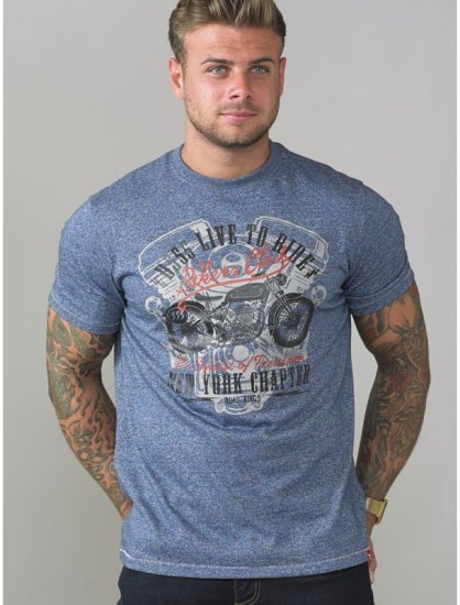 D555 Bradley T-shirt Blue - Marškinėliai - Marškinėliai - 2XL-14XL