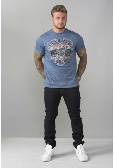D555 Bradley T-shirt Blue - Marškinėliai - Marškinėliai - 2XL-14XL