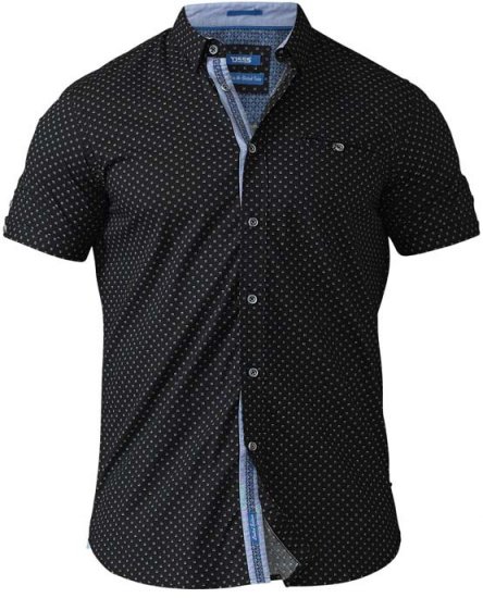 D555 Ollie Short Sleeve Shirt Black - Marškiniai - Marškiniai - 2XL-8XL