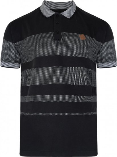 Kam Jeans 5222 Stripe and Dot Polo Black - Polo marškinėliai - Polo marškinėliai - 2XL-8XL