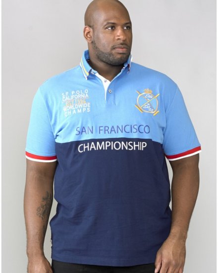 D555 Ernest Polo Blue & Navy - Polo marškinėliai - Polo marškinėliai - 2XL-8XL