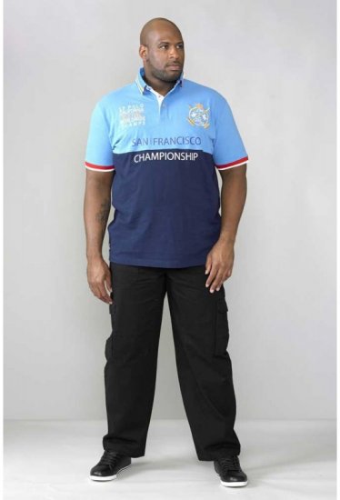 D555 Ernest Polo Blue & Navy - Polo marškinėliai - Polo marškinėliai - 2XL-8XL