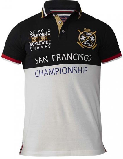 D555 Ernest Polo Black & White - Polo marškinėliai - Polo marškinėliai - 2XL-8XL