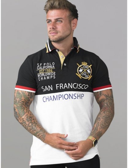 D555 Ernest Polo Black & White - Polo marškinėliai - Polo marškinėliai - 2XL-8XL