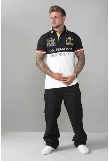 D555 Ernest Polo Black & White - Polo marškinėliai - Polo marškinėliai - 2XL-8XL