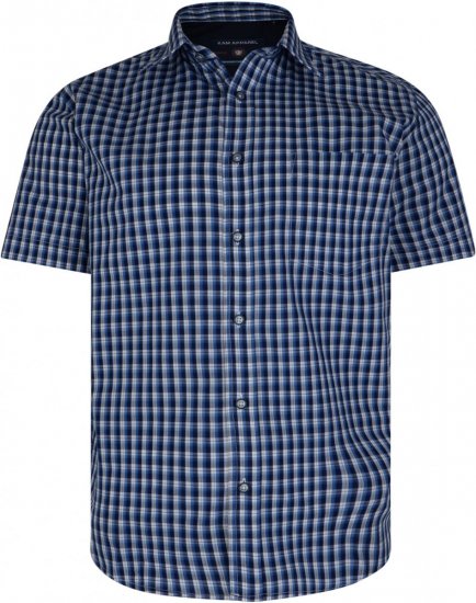 Kam Jeans 6145 Short Sleeve Shirt Navy - Marškiniai - Marškiniai - 2XL-8XL