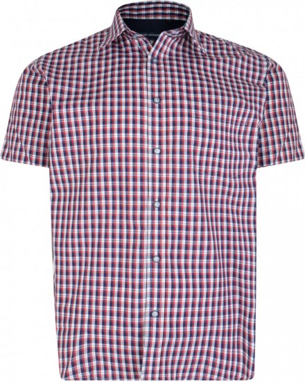 Kam Jeans 6145 Short Sleeve Shirt Red - Marškiniai - Marškiniai - 2XL-8XL
