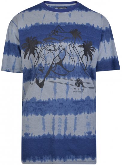 Kam Jeans 5206 Venice Beach T-shirt Blue - Marškinėliai - Marškinėliai - 2XL-14XL
