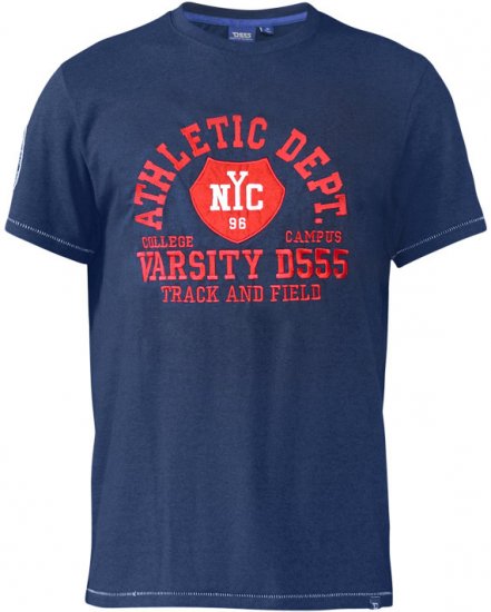 D555 Cyril T-shirt Navy - Marškinėliai - Marškinėliai - 2XL-14XL