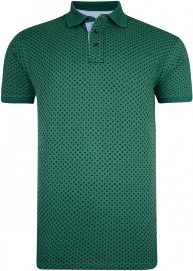 Kam Jeans 5224 Diamond Print Polo Pine - Polo marškinėliai - Polo marškinėliai - 2XL-8XL