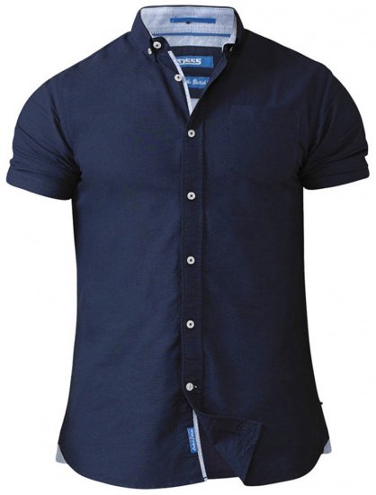 D555 Norman Short Sleeve Oxford Shirt Navy - Marškiniai - Marškiniai - 2XL-8XL