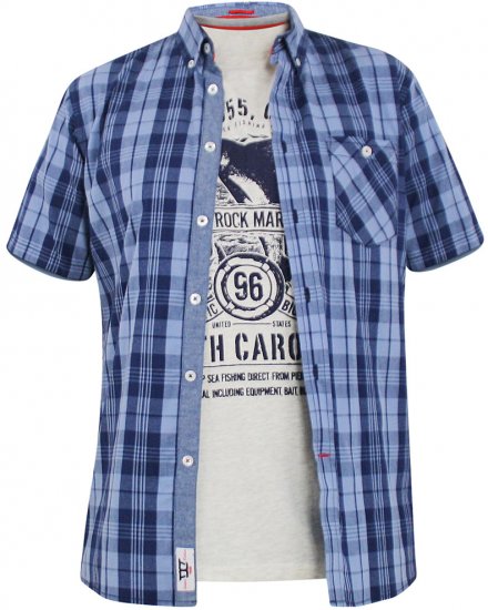 D555 Genoa Short Sleeve Shirt & T-shirt Combo - Marškiniai - Marškiniai - 2XL-8XL