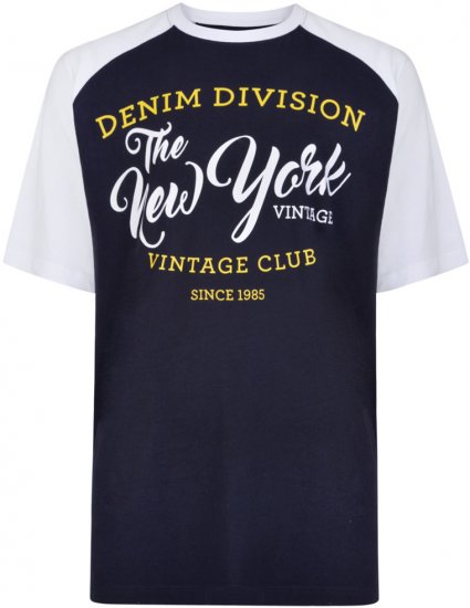 Kam Jeans 5210 Denim Division T-shirt Navy - Marškinėliai - Marškinėliai - 2XL-14XL