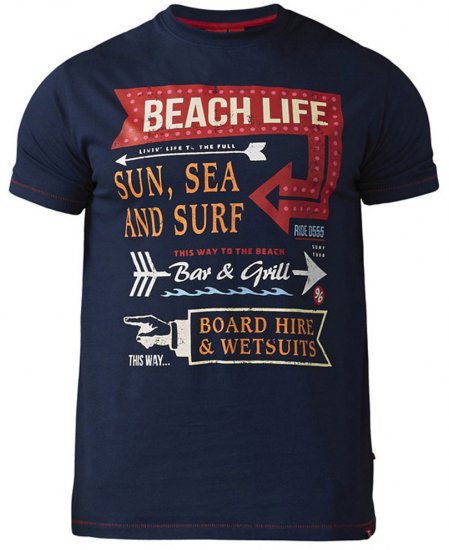 D555 Kennedy T-shirt Navy - Marškinėliai - Marškinėliai - 2XL-14XL