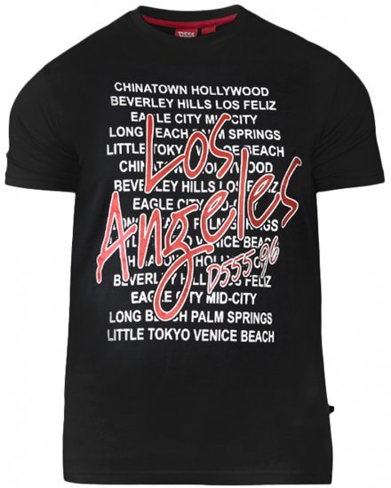 D555 Alfonzo T-shirt Black - Marškinėliai - Marškinėliai - 2XL-14XL