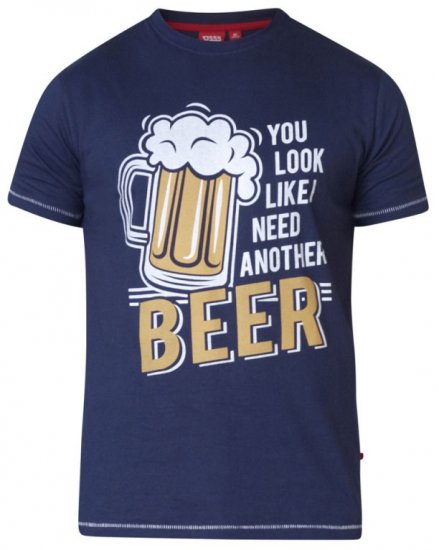 D555 Murray T-shirt Navy - Marškinėliai - Marškinėliai - 2XL-14XL