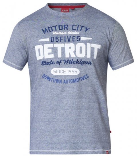 D555 Darcy Embroidered T-shirt Blue - Marškinėliai - Marškinėliai - 2XL-14XL