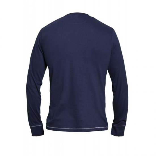 D555 Austin Long Sleeve T-shirt Navy - Marškinėliai - Marškinėliai - 2XL-14XL