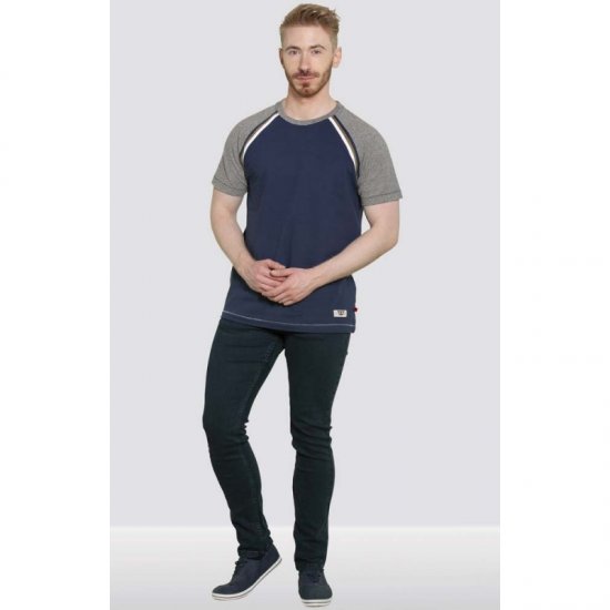 D555 Ashburn T-shirt Navy - Marškinėliai - Marškinėliai - 2XL-14XL