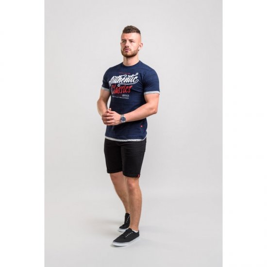 D555 Finn T-shirt Navy - Marškinėliai - Marškinėliai - 2XL-14XL