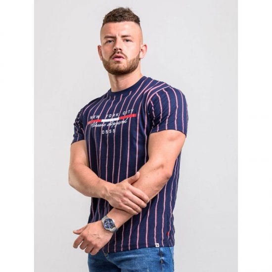 D555 Davis T-shirt Navy - Marškinėliai - Marškinėliai - 2XL-14XL