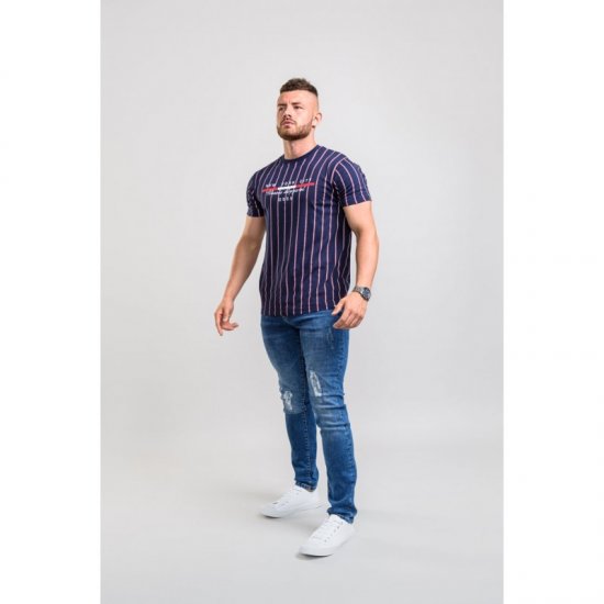 D555 Davis T-shirt Navy - Marškinėliai - Marškinėliai - 2XL-14XL