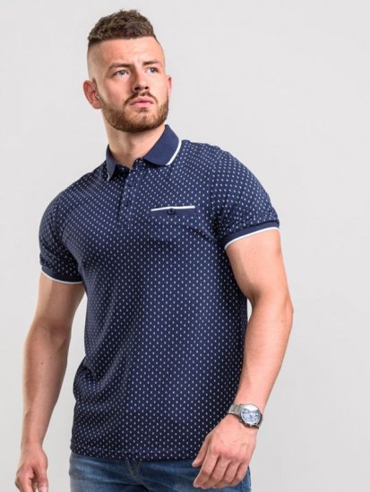 D555 Rogers Printed Polo Navy - Polo marškinėliai - Polo marškinėliai - 2XL-8XL