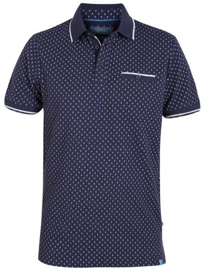 D555 Rogers Printed Polo Navy - Polo marškinėliai - Polo marškinėliai - 2XL-8XL